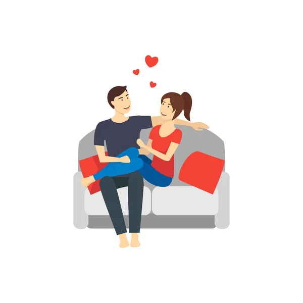 Cartoon Characters People Couple in Love. Vector — Stock Vector