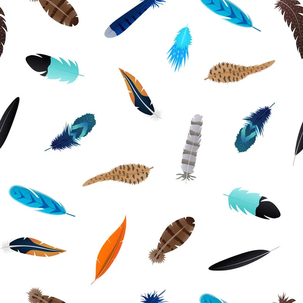 Ρεαλιστική 3d Λεπτομερής Feathers Bird Seamless Pattern Ιστορικό. Διάνυσμα — Διανυσματικό Αρχείο