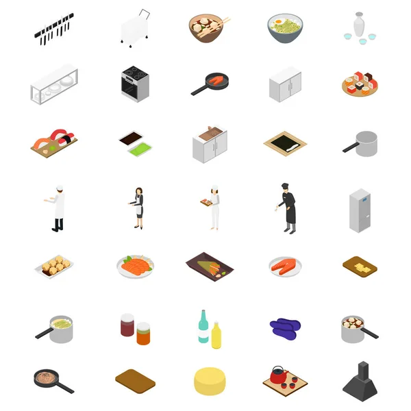 Ресторан Cooking Icons Концепция 3d Изометрический вид. Вектор — стоковый вектор
