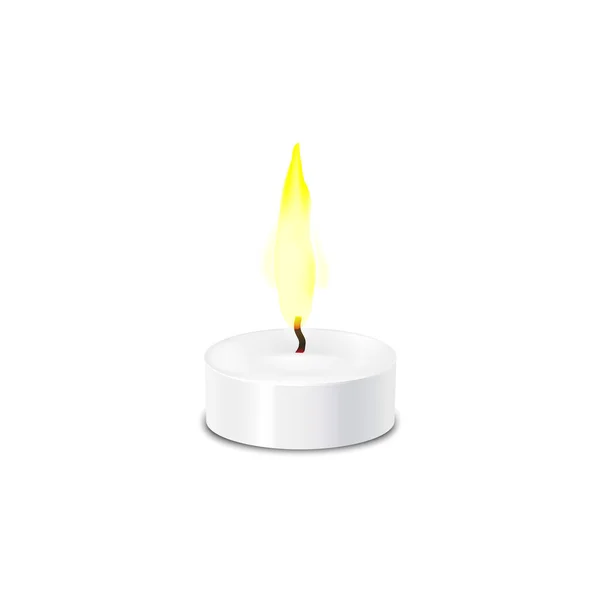 Realistic 3d Detailed Candle Light in a Case. Vector — Stock Vector