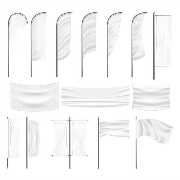 Рекламные текстильные флаги Refleic Detailed 3d. Вектор