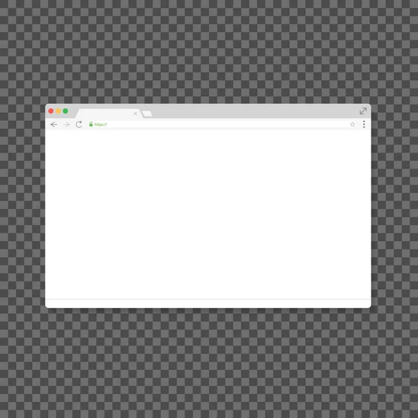 Παράθυρο περιήγησης Λευκό κενό πρότυπο Mockup. Διάνυσμα — Διανυσματικό Αρχείο