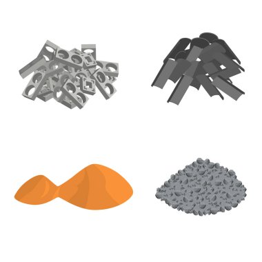 Gerçekçi 3d Ayrıntılı Bina Malzemeleri Seti. Vektör