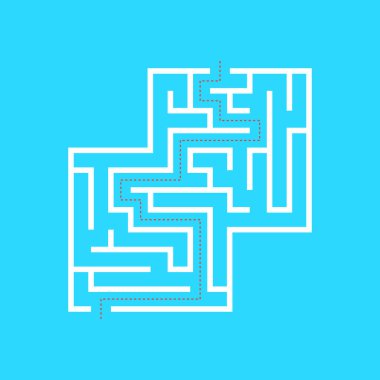 Labirent Oyun İşareti Beyaz İnce Çizgi. Vektör