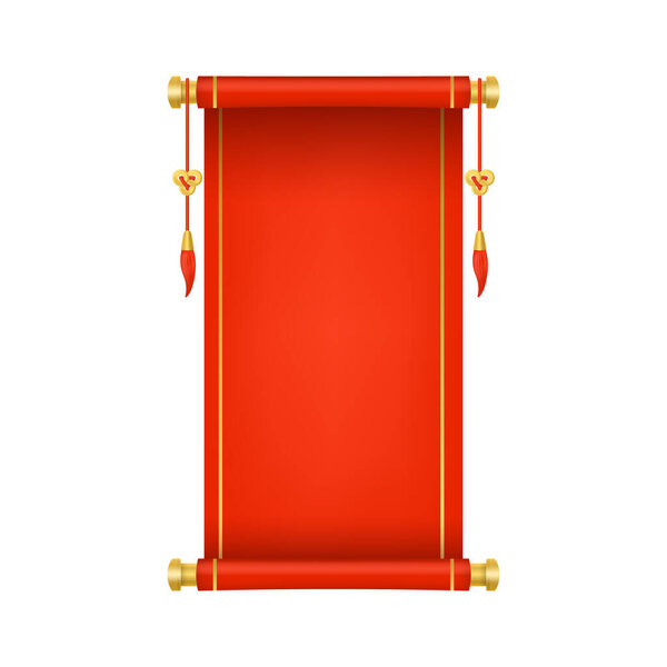 Refleic 3d Detailed Red Chinese Scroll. Вектор