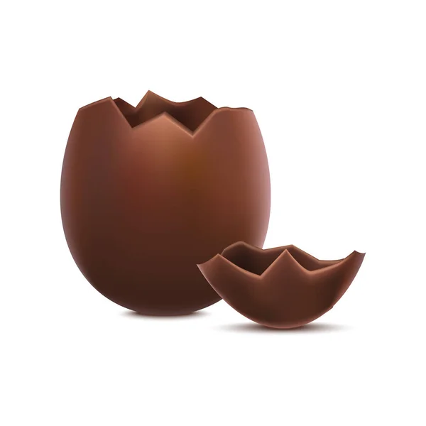 Realistische 3D Gedetailleerde Chocoladeei Sweet Symbool van Pasen. Vector — Stockvector