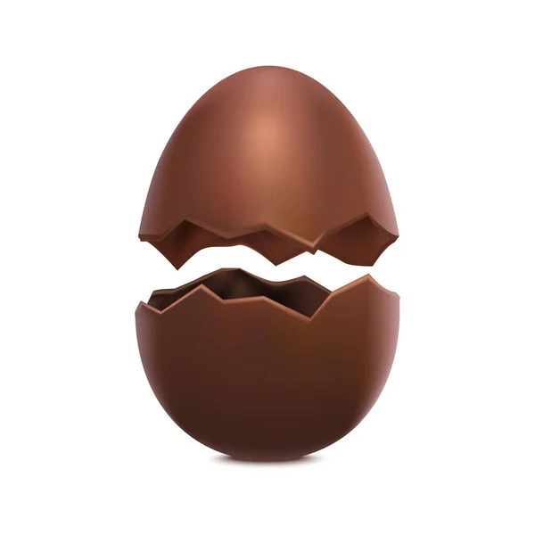 Ρεαλιστική 3d Λεπτομερής σοκολάτα αυγό γλυκό σύμβολο του Πάσχα. Διάνυσμα — Διανυσματικό Αρχείο