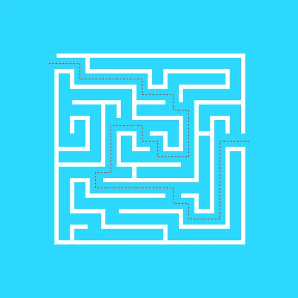 Labyrinth Game Sign White Thin Line. Vektor — Stockvektor