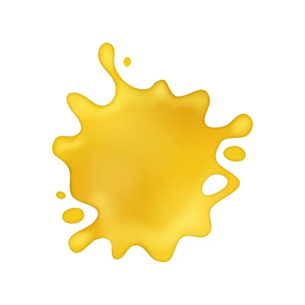 Realistyczny 3d Szczegółowy słodki miód Blot Dripping Yellow Syrop. Wektor — Wektor stockowy