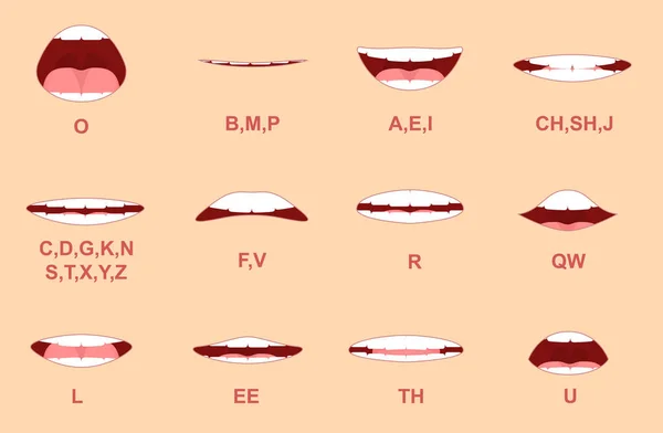 Caricatura de color que habla de labios de boca Concepto Banner Poster Card. Vector — Archivo Imágenes Vectoriales