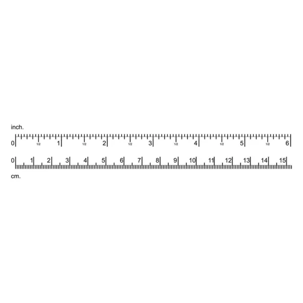 Inch και Centimeter Ruler Μαύρη λεπτή γραμμή. Διάνυσμα — Διανυσματικό Αρχείο