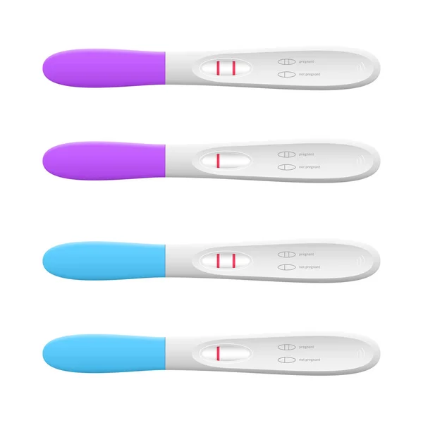 Realista 3d Detallado Color Pregnancy Test Set. Vector — Vector de stock