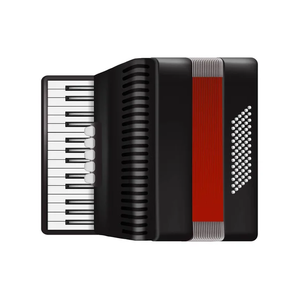 Accordéon Bayan détaillé 3d réaliste avec clavier. Vecteur — Image vectorielle