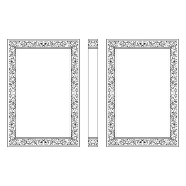 Decorativa Vintage Frame Thin Line Capa de livro antigo. Vetor — Vetor de Stock