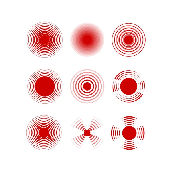 Schmerzzeichen Thin Line Icon Set. Vektor — Stockvektor