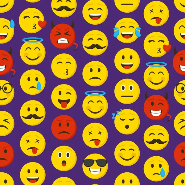 การ์ตูนสี Emoticons ลงนามพื้นหลังรูปแบบไร้รอยต่อ เวกเตอร์ — ภาพเวกเตอร์สต็อก