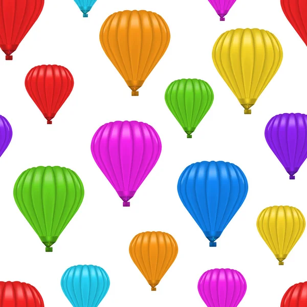 Realista detallado 3d Color en blanco Ballon Seamless Pattern fondo. Vector — Archivo Imágenes Vectoriales