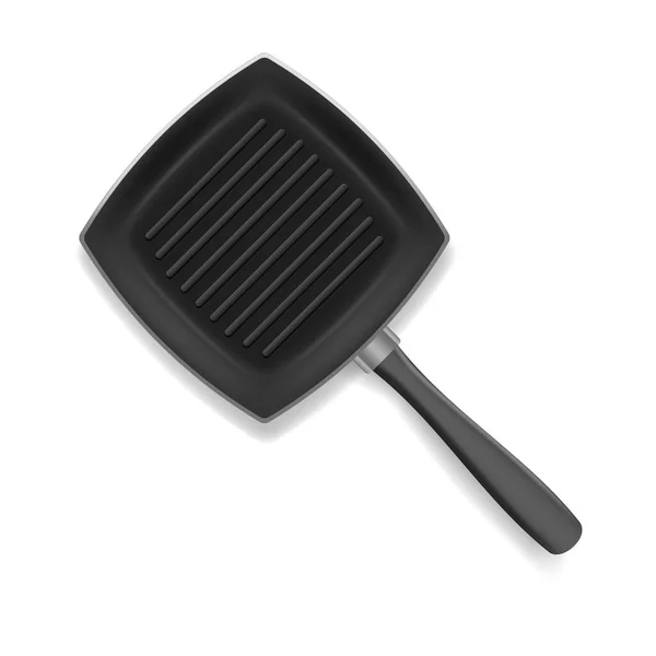 Realistic 3d Detailed Frying Pan with Handle. Вектор — стоковый вектор