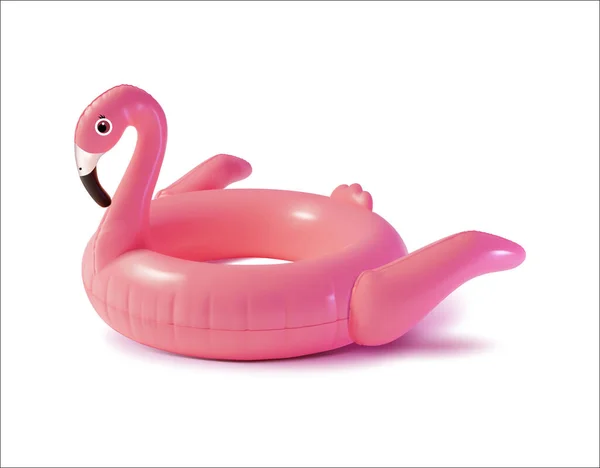 Realista detallado 3d Flamingo piscina anillo. Vector — Archivo Imágenes Vectoriales