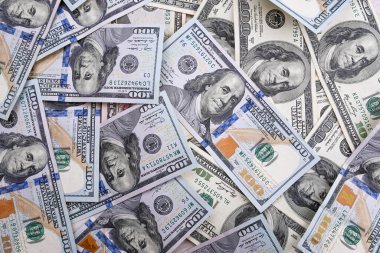 Paralı arka plan. Yüz dolarlık banknot.