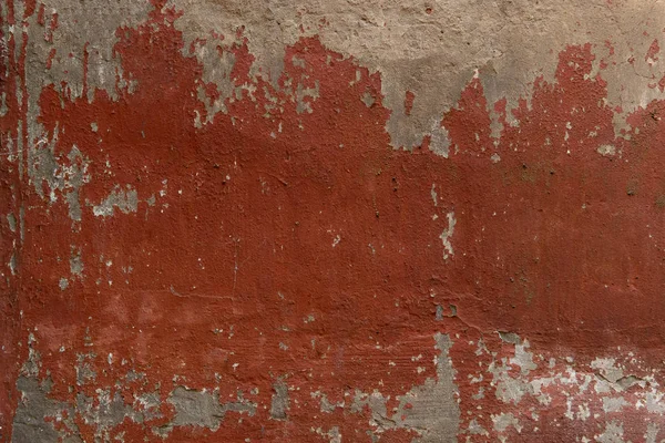 Fondo Rojo Pared Con Pintura Marchita Textura Yeso Viejo — Foto de Stock