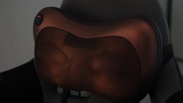 Electric massage cushion with infrared warming areas — Stock Video