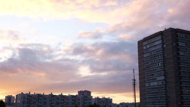 Dag till natt tid förfaller skyline stadsbilden — Stockvideo