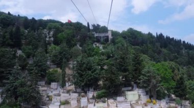 Bitkiler arasında kablo kamarasından Müslüman mezarlığına manzara