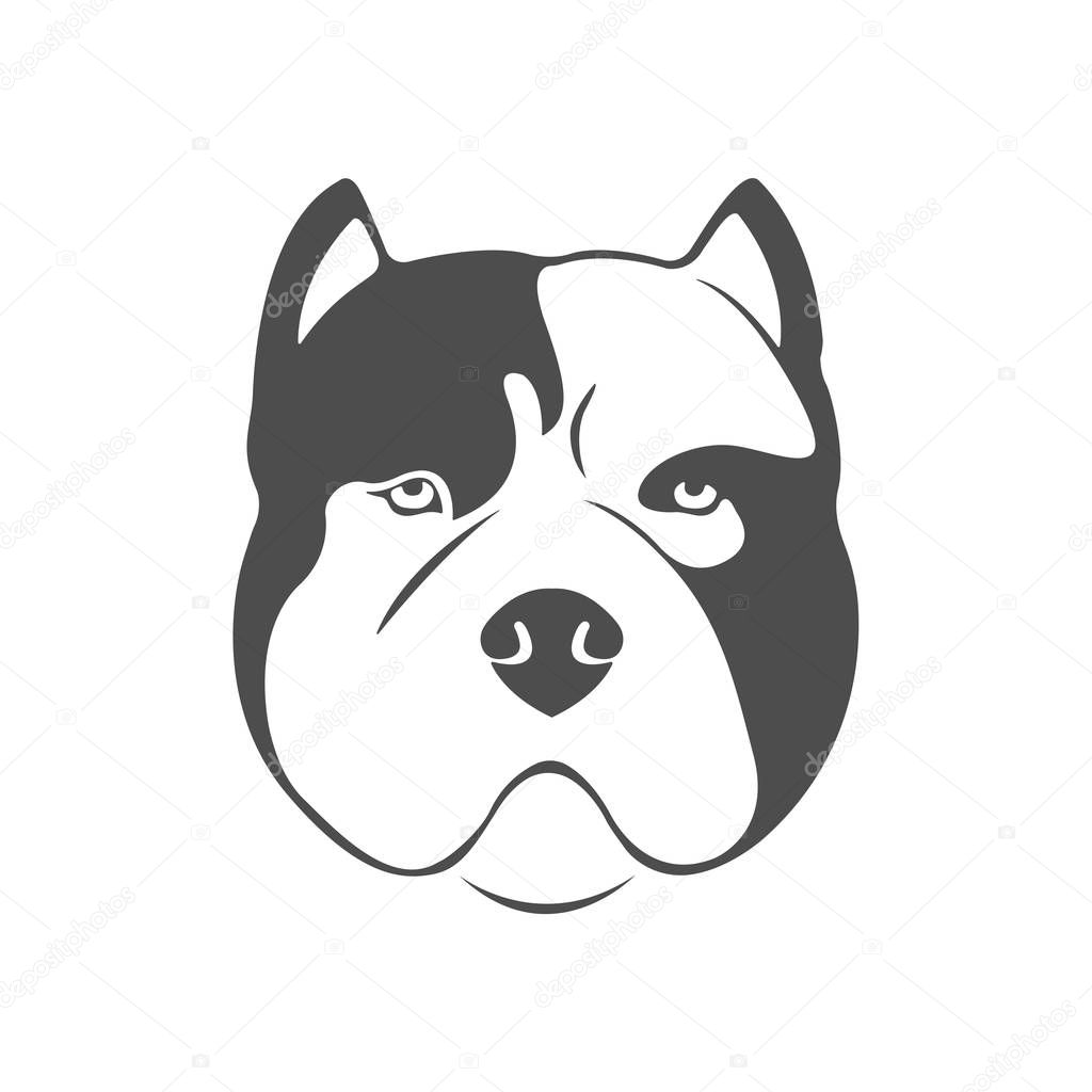 American bully logo. Bully's dog head.