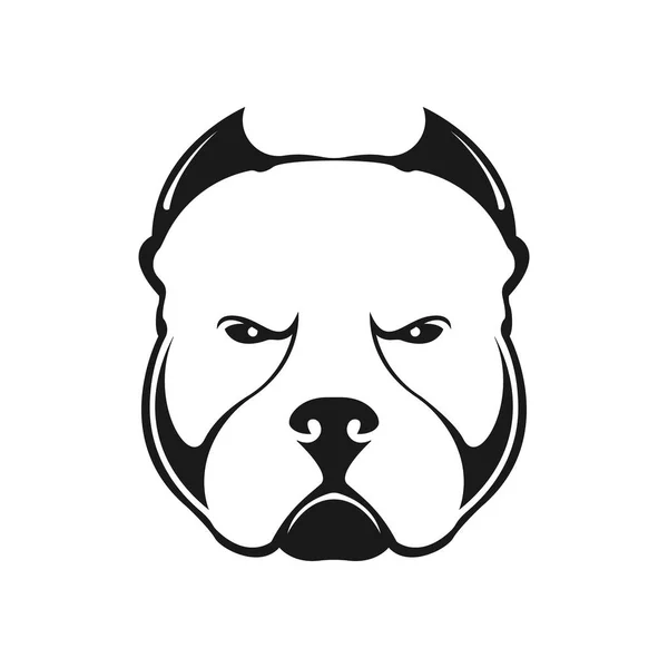 American Bully Dog Logo White Background Black White Portrait Dog — Stock Vector