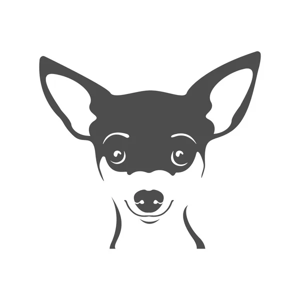 Immagine Vettoriale Ritratto Chihuahua Testa Cane Chihuahua Sfondo Bianco Logo — Vettoriale Stock