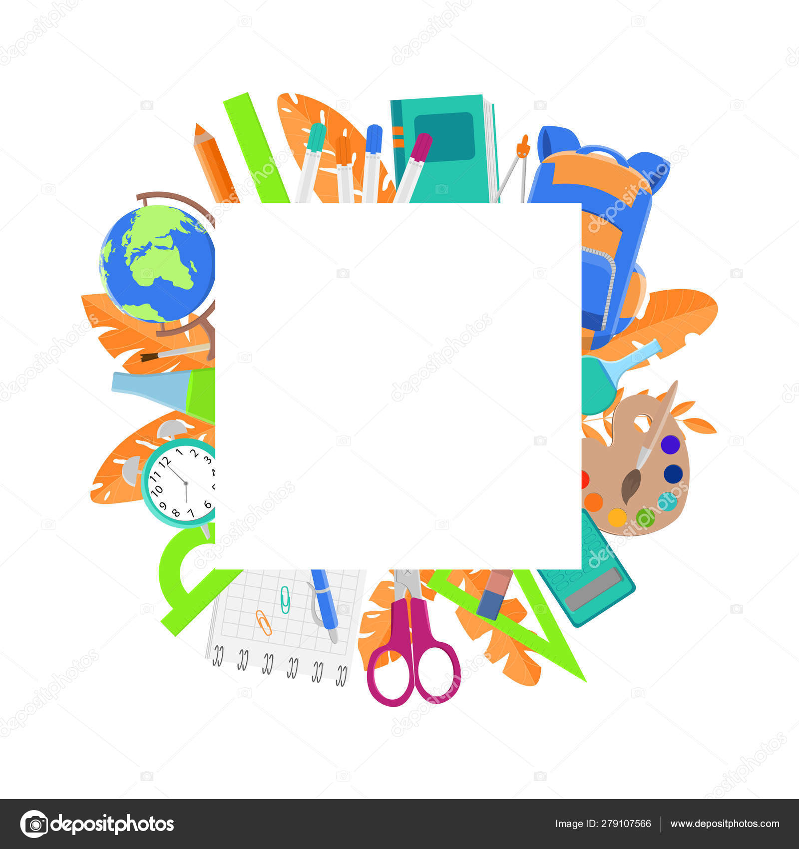 Education Background Design School Supplies Colorful Frame Stock Vector  Image by ©@ #279107566
