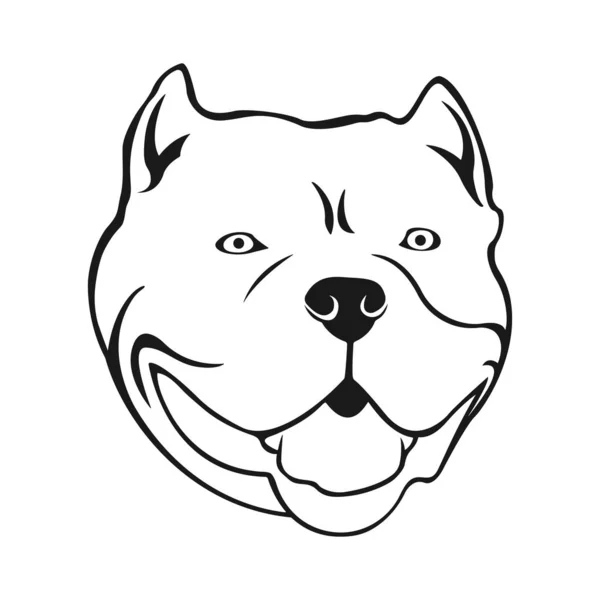 American Bully Emblem Cartoon Bully Dog Head Trendy Illustration Print — Stock Vector