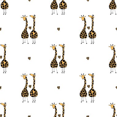 Birbirine aşık iki zürafa kusursuz desen..