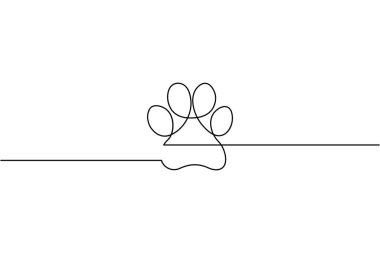 Köpek pençesi desenli hayvan pençesi çizimi.