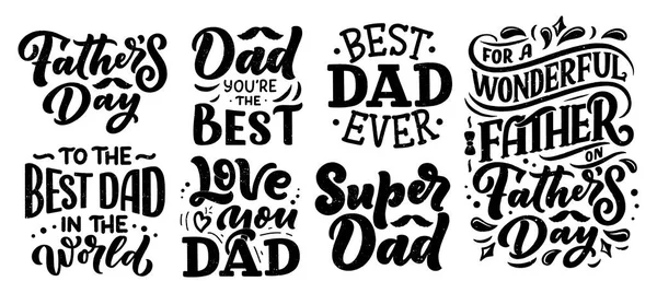 Lettering Father Day Greeting Card Great Design Any Purposes Typography — Stock Vector