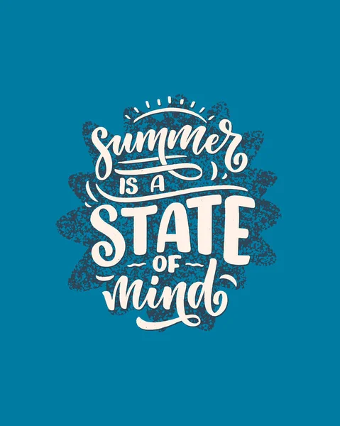 Summer Hakkında Yazması Kompozisyon Komik Sezon Sloganı Seyahat Acentesi Sahil — Stok Vektör