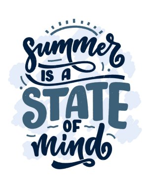 Summer hakkında el yazması kompozisyon. Komik sezon sloganı. Seyahat acentesi ve sahil partisi için ayrı bir el yazısı alıntısı. Pankart, kartpostal, baskı ya da poster için harika bir tasarım. Vektör illüstrasyonu
