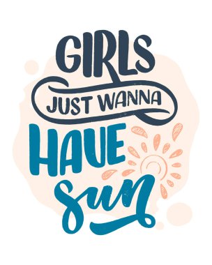 Summer hakkında el yazması kompozisyon. Komik sezon sloganı. Seyahat acentesi ve sahil partisi için ayrı bir el yazısı alıntısı. Pankart, kartpostal, baskı ya da poster için harika bir tasarım. Vektör illüstrasyonu