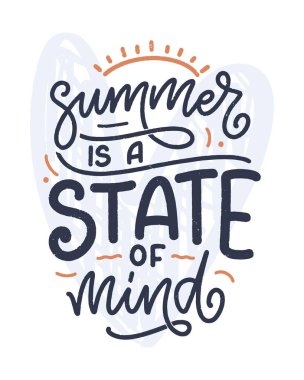 Summer hakkında el yazması kompozisyon. Komik sezon sloganı. Seyahat acentesi ve sahil partisi için ayrı bir el yazısı alıntısı. Pankart, kartpostal, baskı ya da poster için harika bir tasarım. Vektör illüstrasyonu