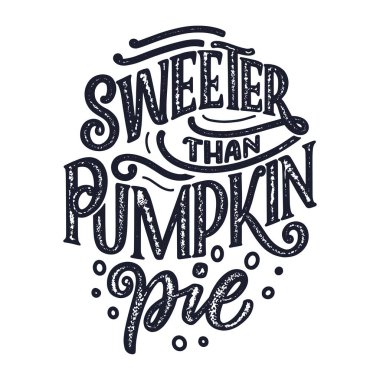 Şükran Günü için el yazması harfler. Tipografik tasarım. Tebrik kartı, poster ya da baskı şablonu. Sonbahar konsepti. Vektör İllüstrasyonu