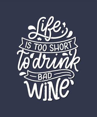 Şarap harfi kompozisyonu modern tarzda. Alkol içeceği bar içeceği konsepti. Baskı ya da poster için klasik tipografi. Vektör illüstrasyonu.