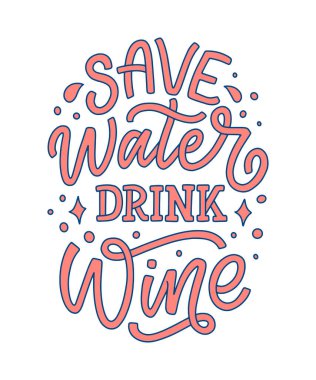 Şarap harfi kompozisyonu modern tarzda. Alkol içeceği bar içeceği konsepti. Baskı ya da poster için klasik tipografi. Vektör illüstrasyonu.