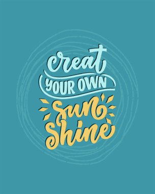 Summer hakkında el yazması kompozisyon. Komik sezon sloganı. Seyahat acentesi ve sahil partisi için ayrı bir el yazısı alıntısı. Pankart, kartpostal, baskı ya da poster için harika bir tasarım. Vektör illüstrasyonu