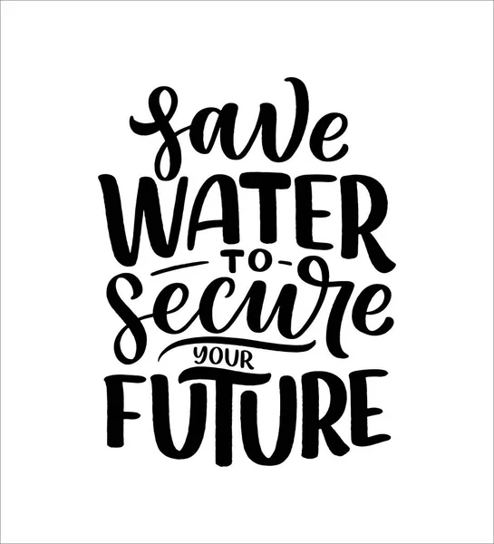 Lema Escrito Mano Sobre Cambio Climático Crisis Del Agua Diseño — Vector de stock