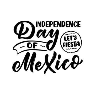 El çizimi harfleri, Meksika Günü. Tebrik kartları, sosyal ağ ve web tasarımı için bayram kutlamaları. Vektör illüstrasyonu