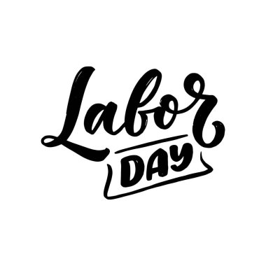 El çizimi harfleri, İşçi Bayramı. Tebrik kartları, sosyal ağ ve web tasarımı için bayram kutlamaları. Vektör illüstrasyonu