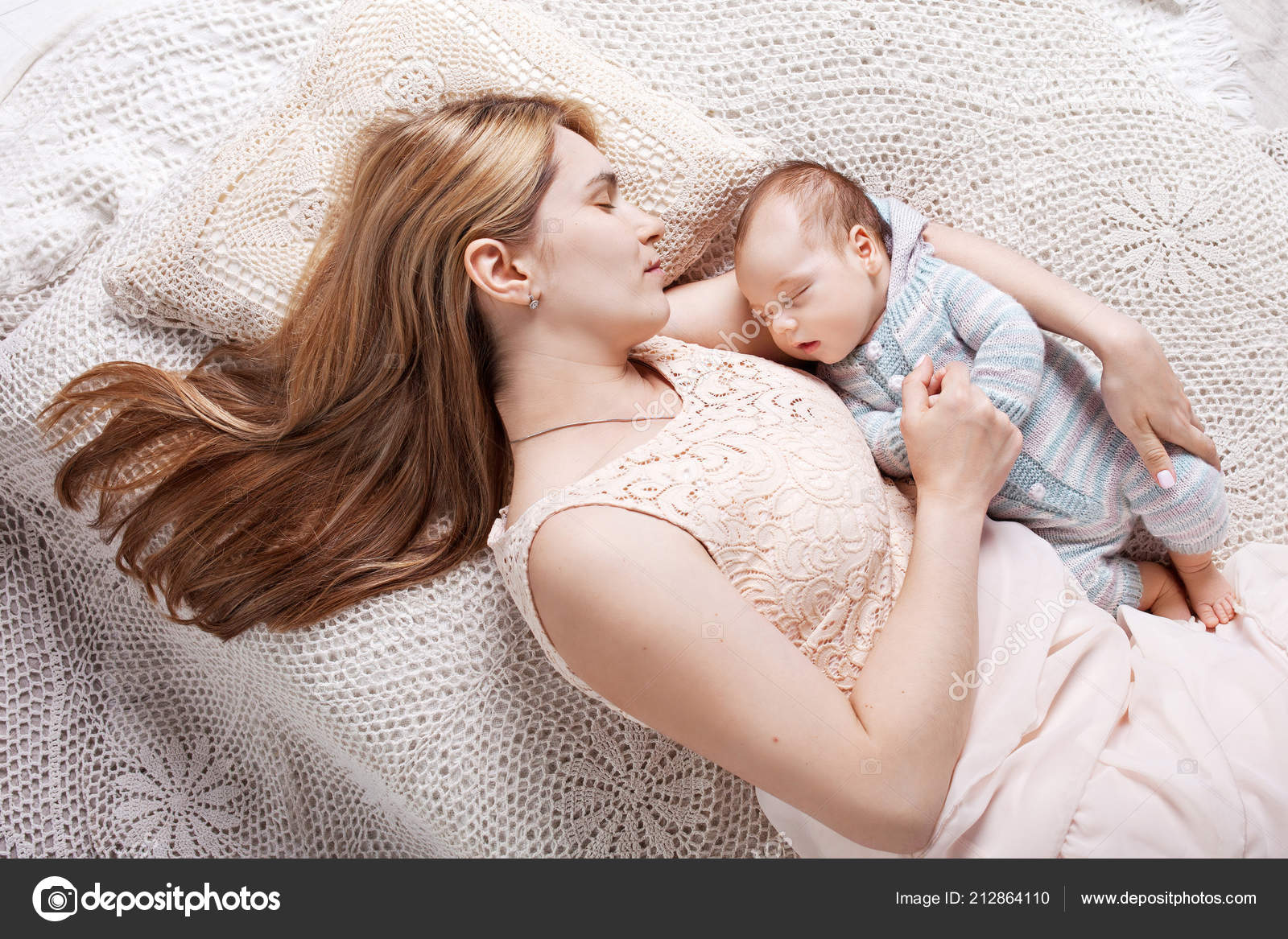 beautiful mom with cute baby
