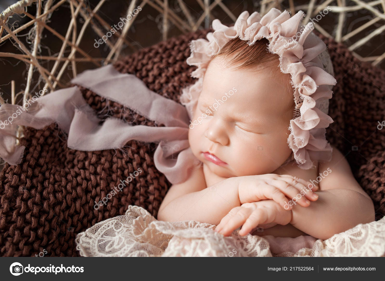 Süßes Neugeborenes Baby Schlafen Neugeborene Mädchen Wochen