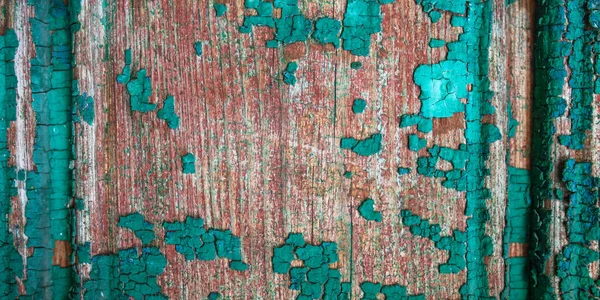 Background Wooden Board Cracked Paint Color Peel Wood Texture — Stock Photo, Image